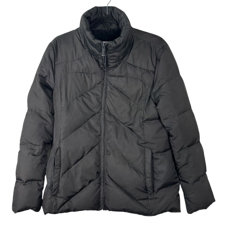 Calvin Klein Black Quilted Down Feather Puffer Coat Jacket Large – No Hood